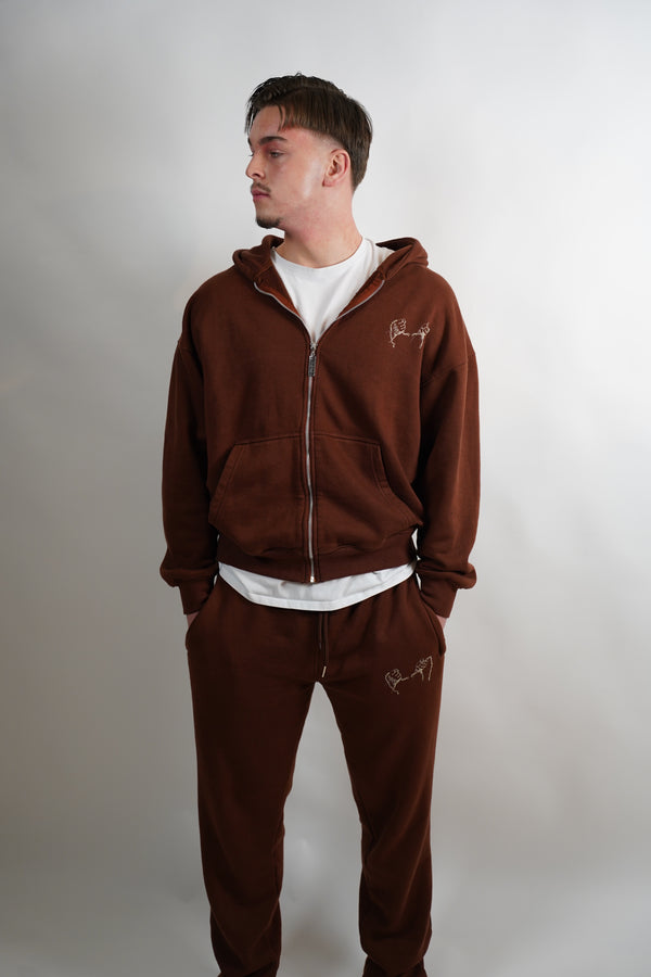 OVERSIZED BROWN "JE SUIS LIBÉRÉ" TRACKSUIT