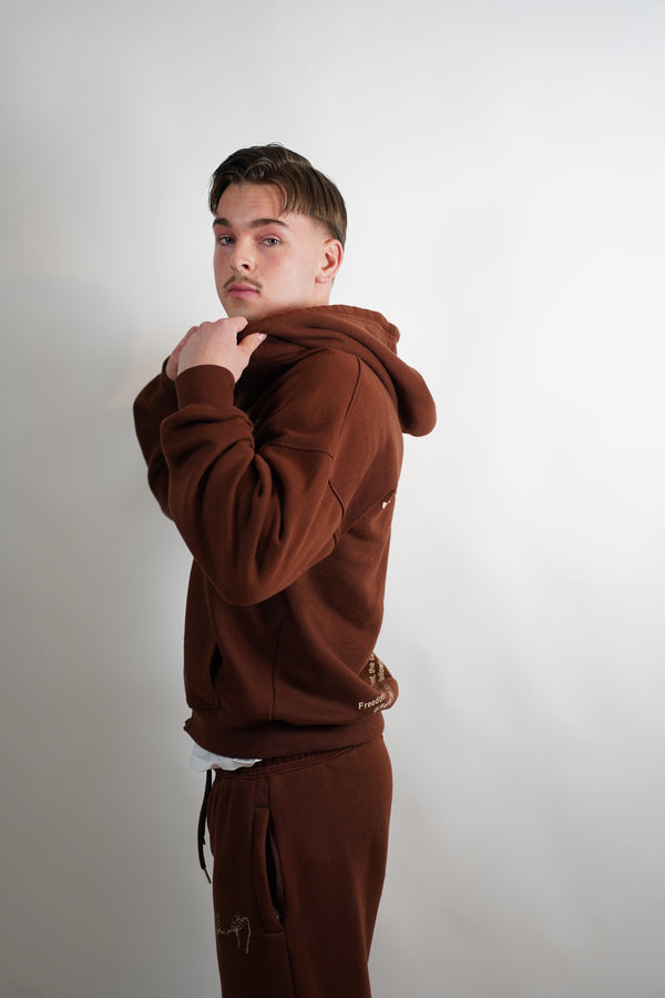 OVERSIZED BROWN "JE SUIS LIBÉRÉ" TRACKSUIT