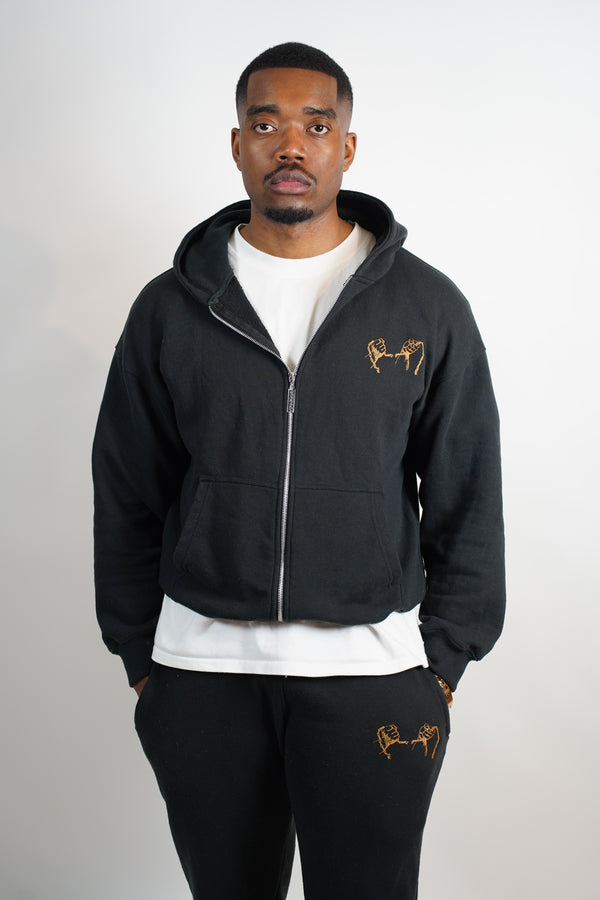 OVERSIZED BLACK "JE SUIS LIBÉRÉ" TRACKSUIT