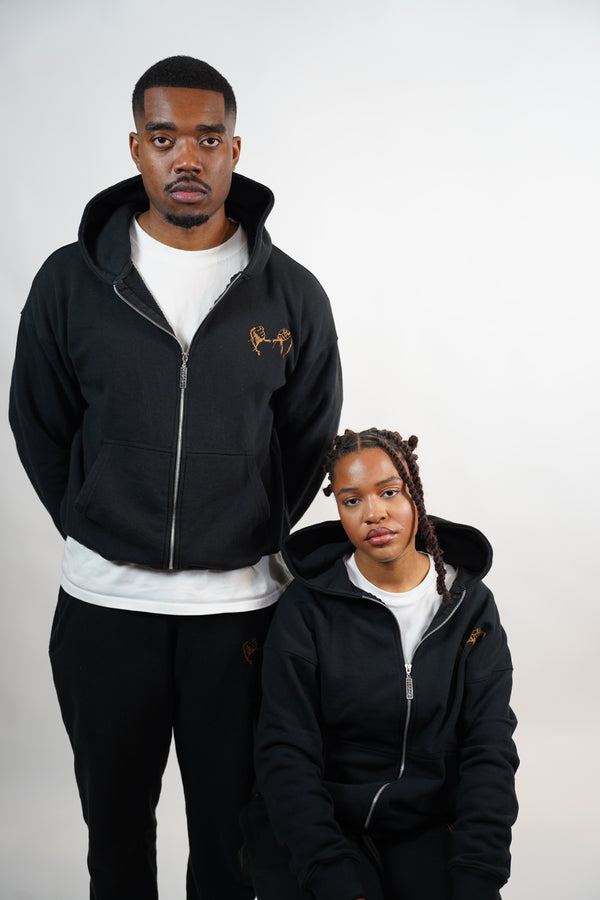 OVERSIZED BLACK "JE SUIS LIBÉRÉ" TRACKSUIT