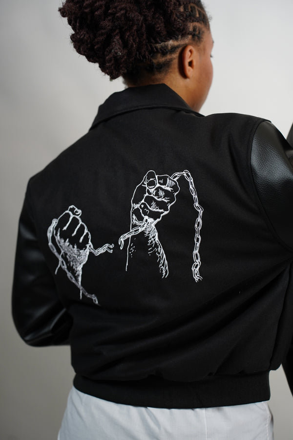 BLACK LIB' VARSITY JACKET