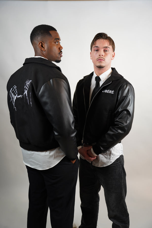 BLACK LIB' VARSITY JACKET