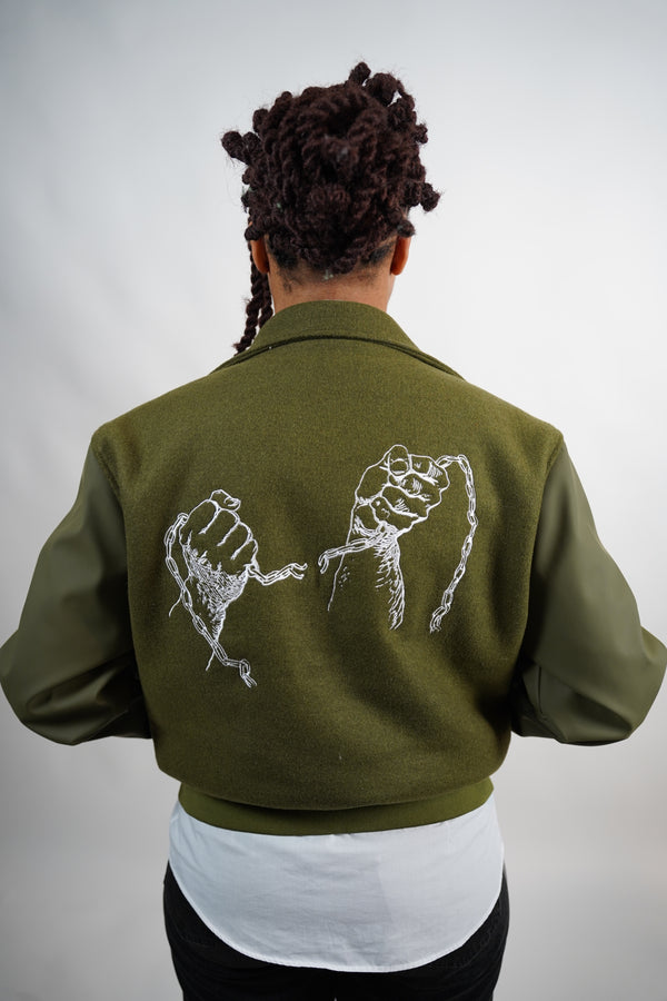 GREEN LIB' VARSITY JACKET