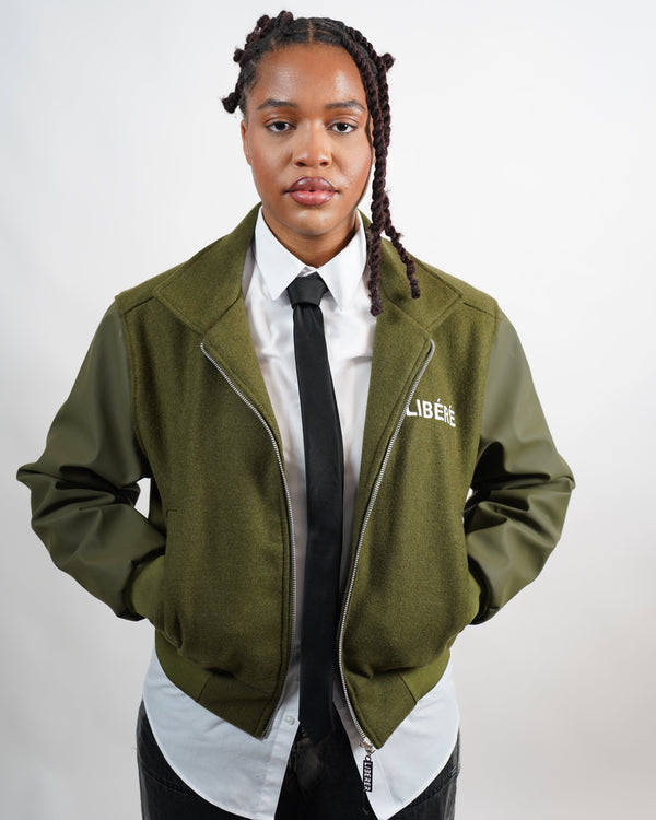 GREEN LIB' VARSITY JACKET