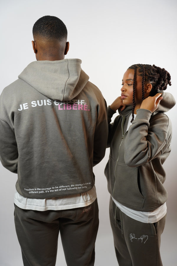 OVERSIZED GREY "JE SUIS LIBÉRÉ" TRACKSUIT